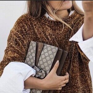 Zara Chenille brown long sleeve Sweater size small